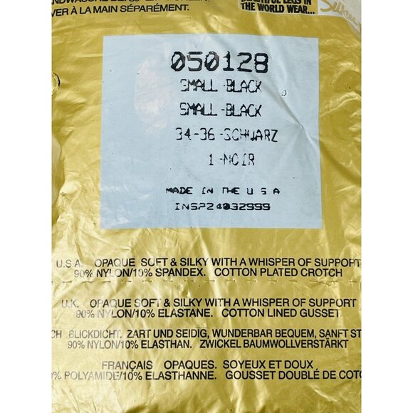 Silkies Opaque Black Pantyhose Small Nylon Blend Soft Silky Support - Picture 4 of 7